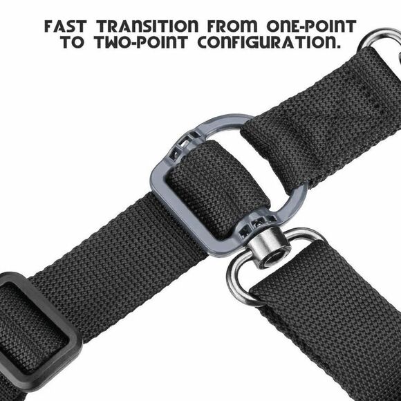 Tactical 2 Point Sling QD Swivel Rifle Adjustable Gun Sling Strap w/ MLOK Swivel - Picture 3 of 9